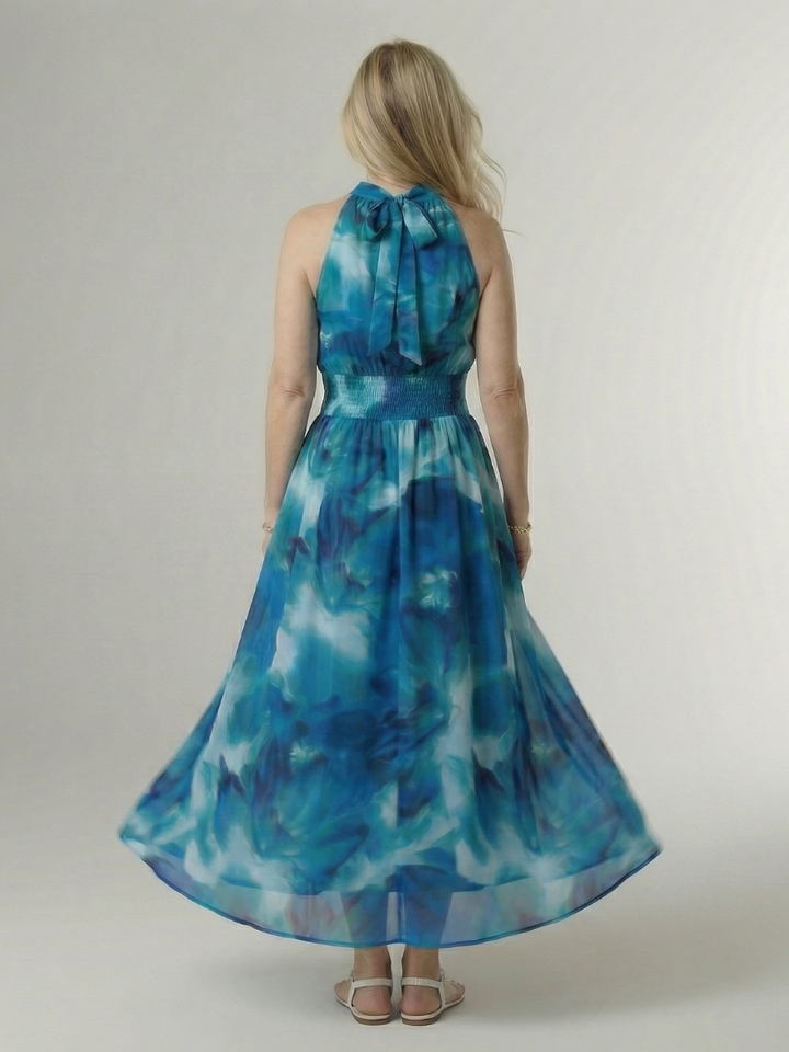 Sylin Gathered Halter Midi Dress