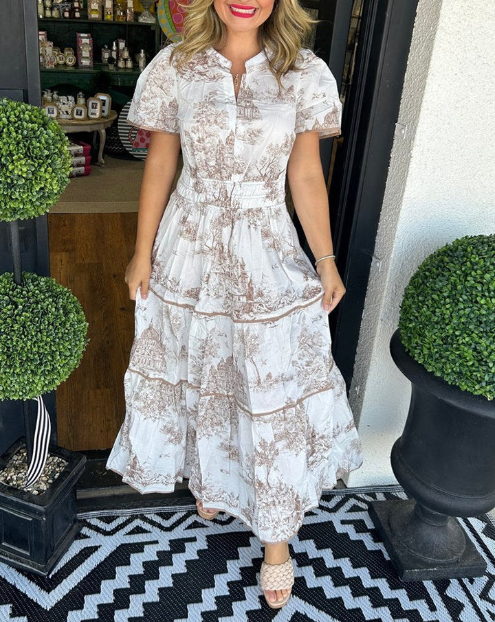 Esther Classic Toile Maxi Dress