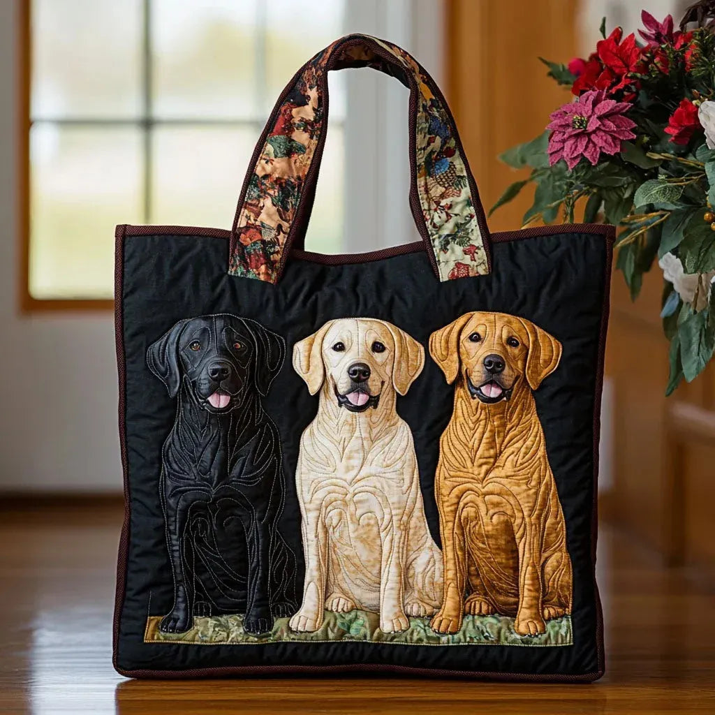 Handmade Bag with Three Labradors
