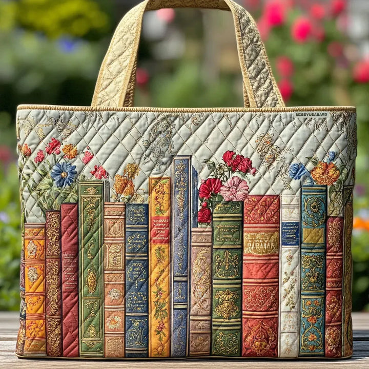 Handmade Bag with Library Motif