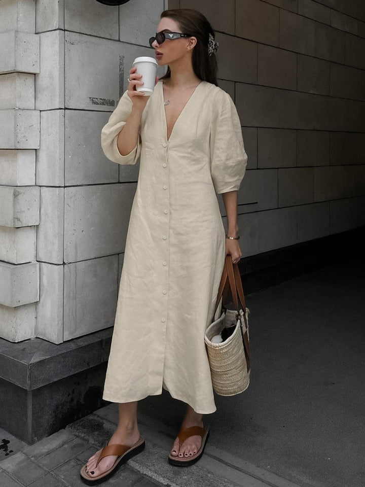 Shyla Buttoned Maxi Dress