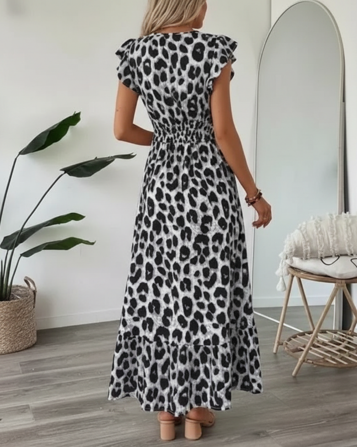 Judie Leopard Midi Dress