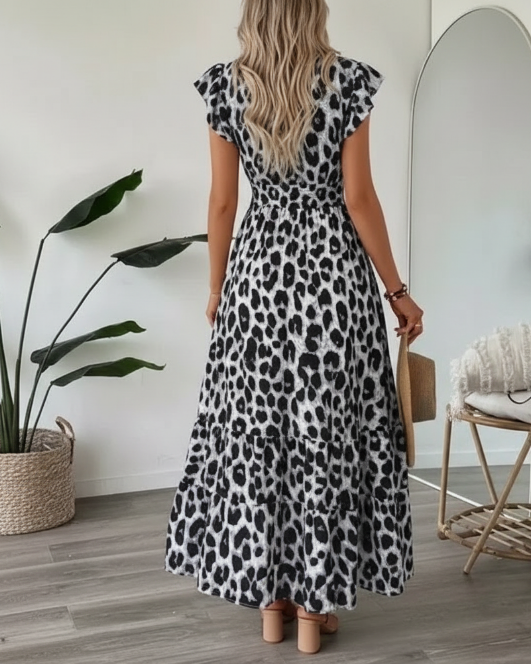 Judie Leopard Midi Dress