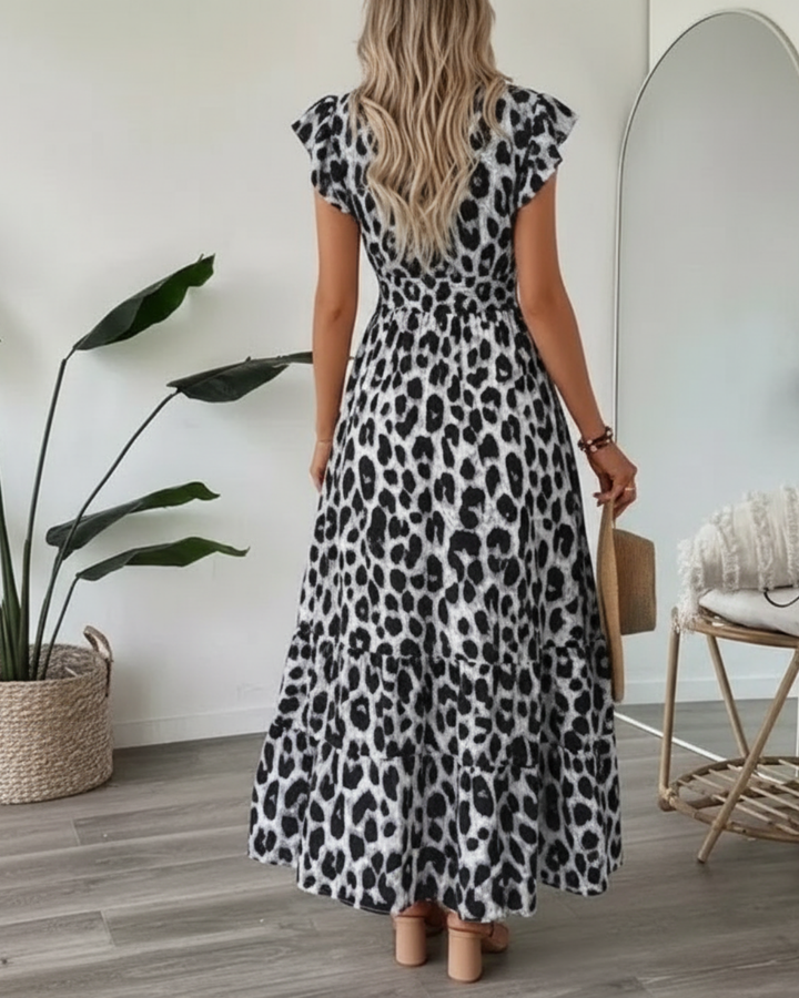 Judie Leopard Midi Dress