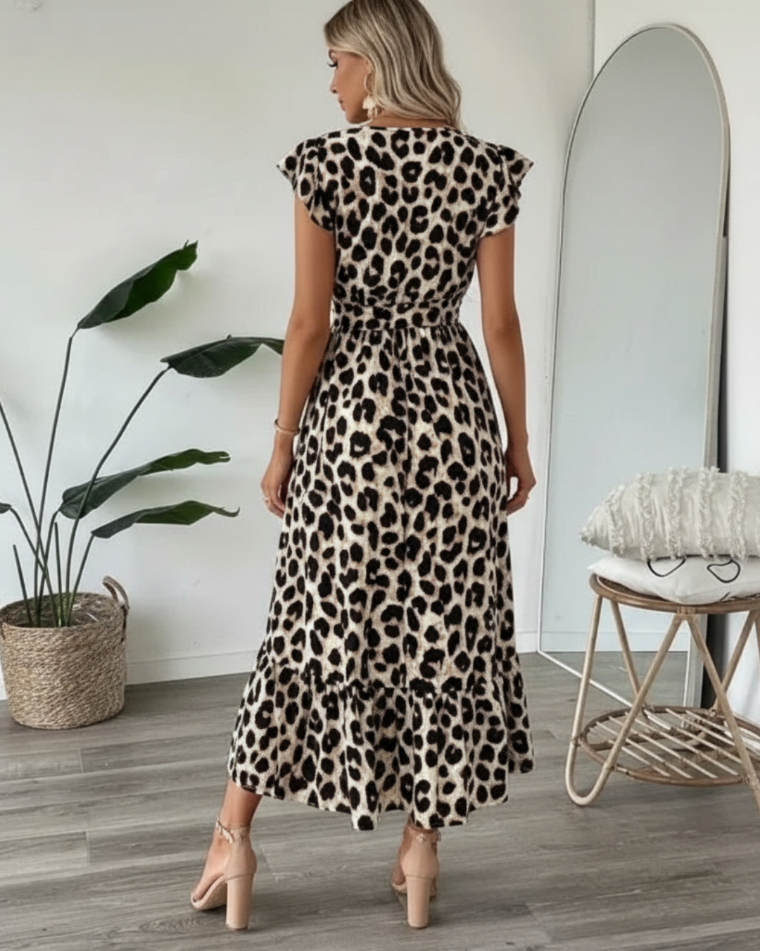 Judie Leopard Midi Dress