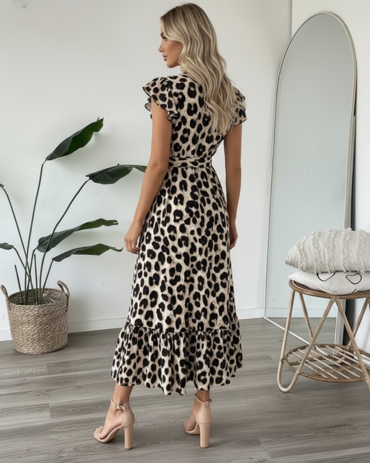 Judie Leopard Midi Dress