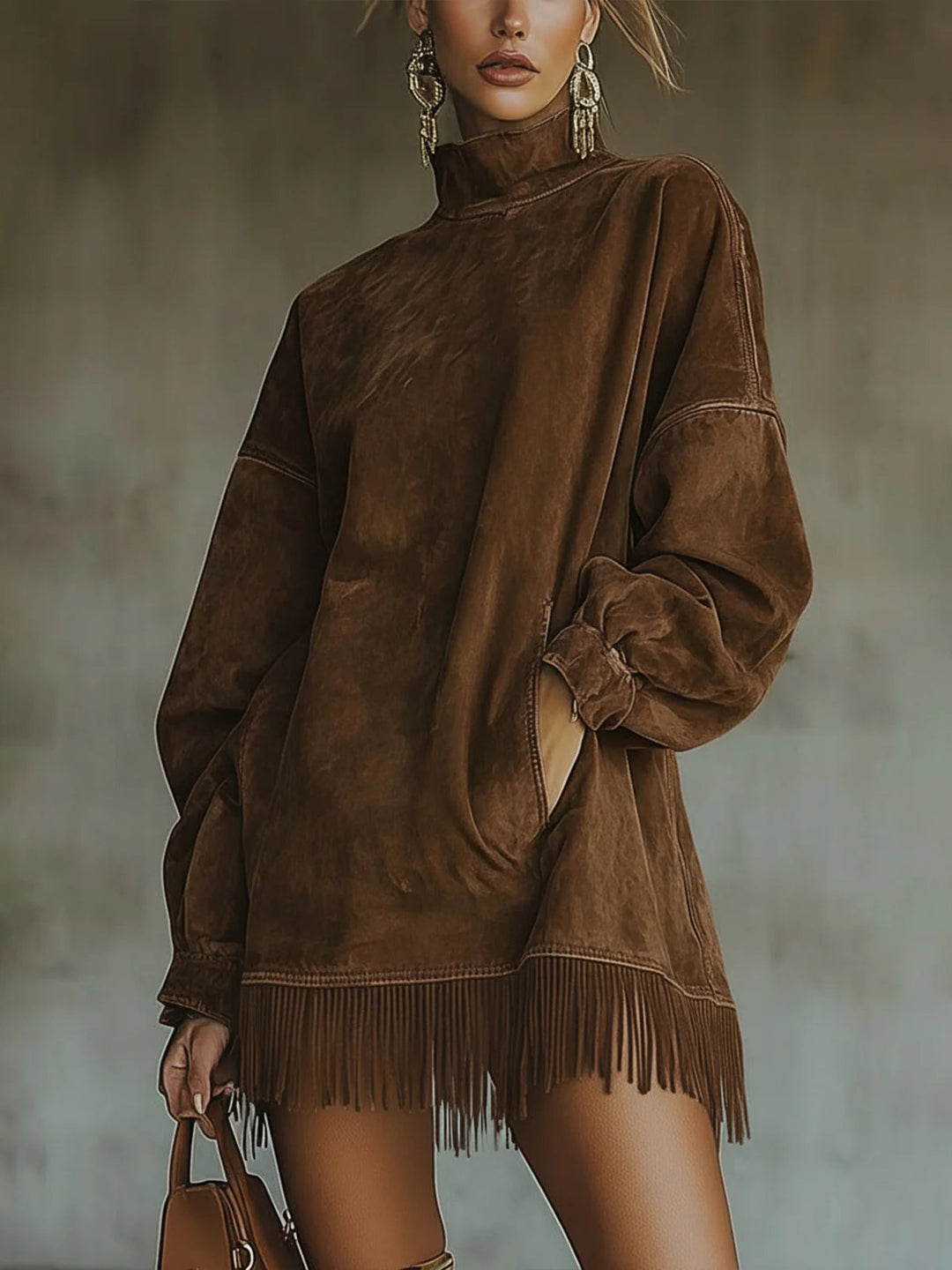 Natalia Suede Fringe Dress