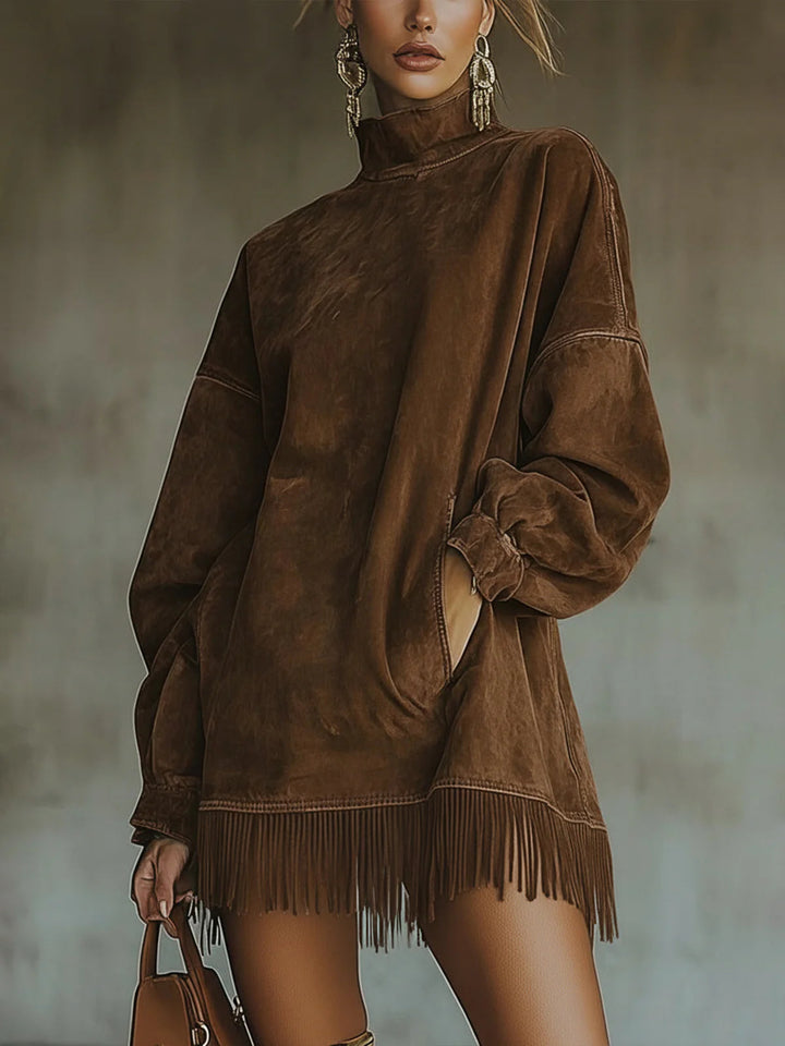 Natalia Suede Fringe Dress