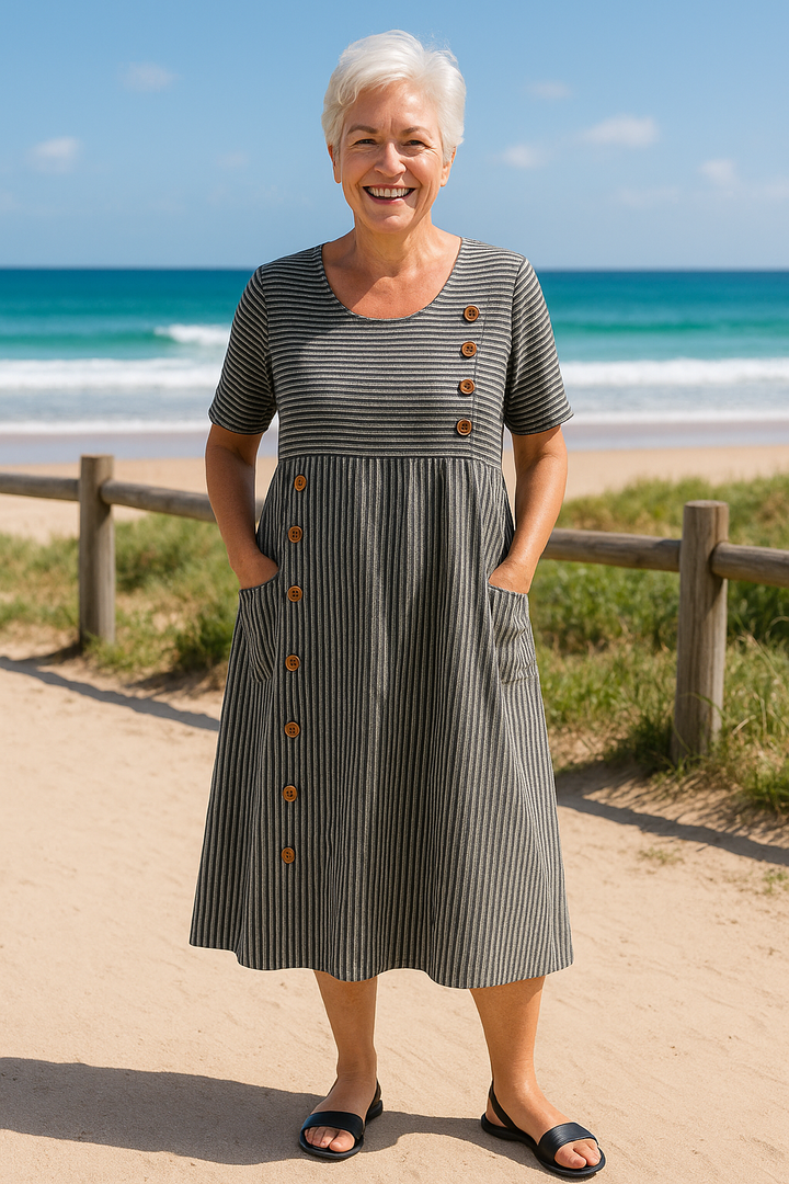 Brenna Striped Midi Dress