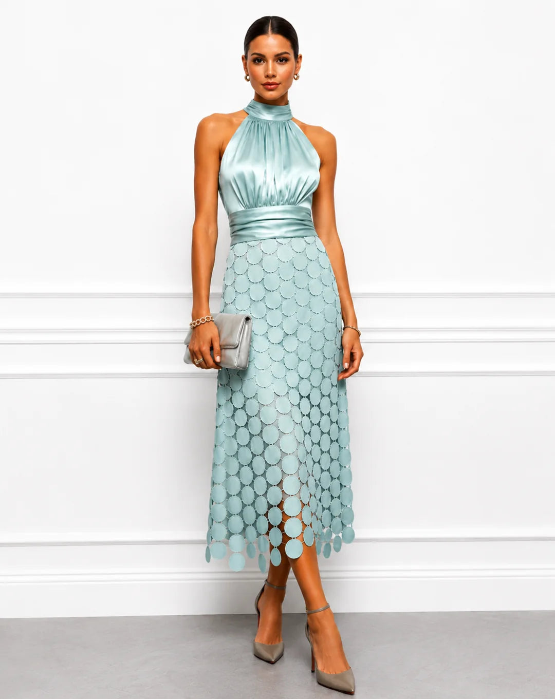 Eunice Halter Neck Midi Dress