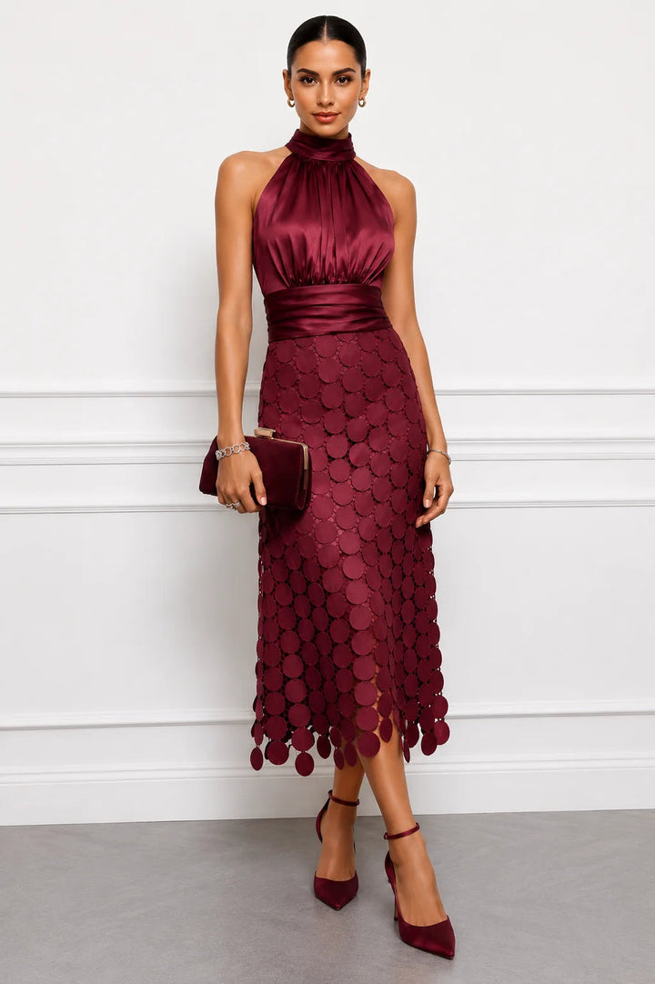 Eunice Halter Neck Midi Dress