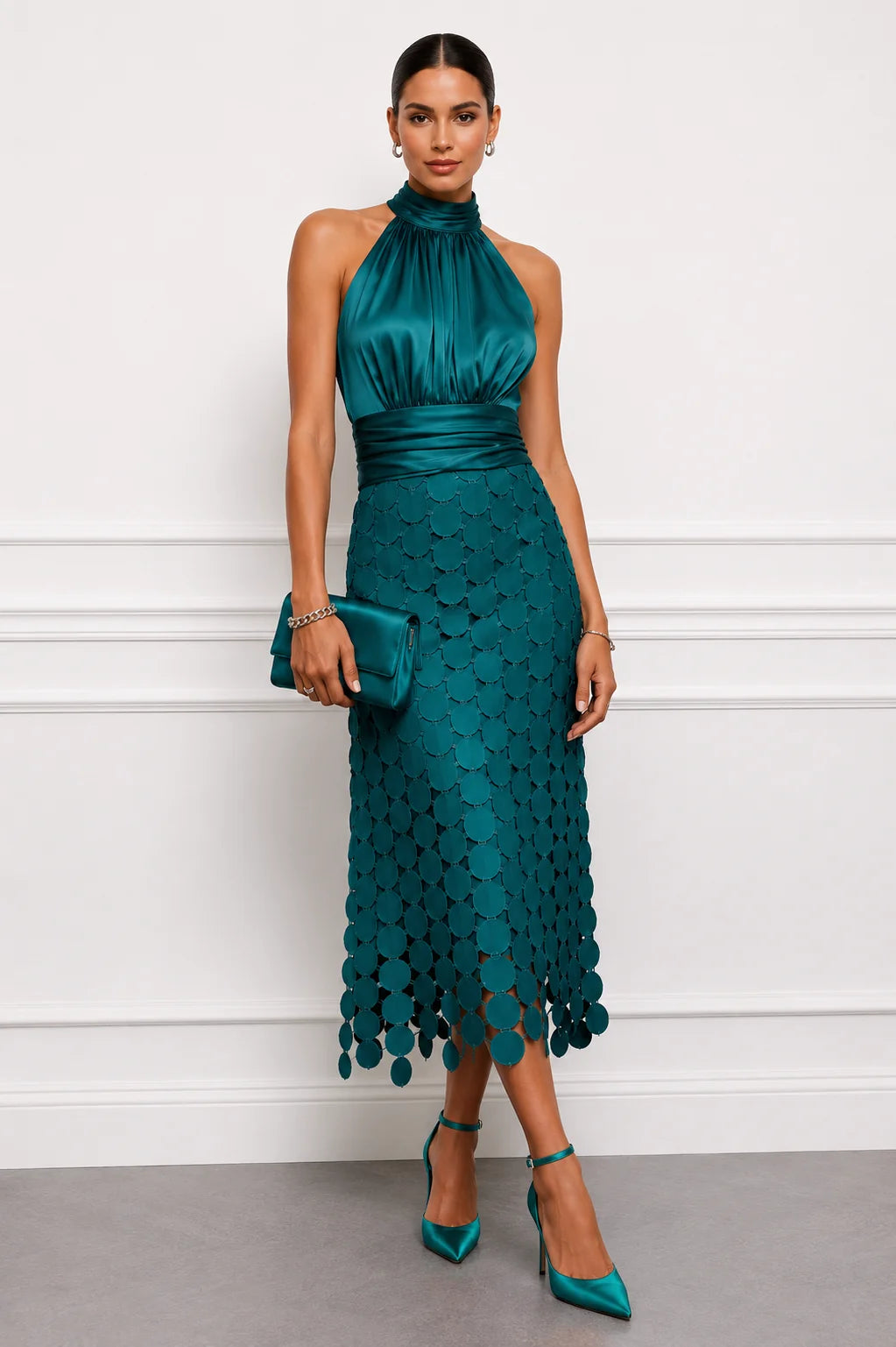 Eunice Halter Neck Midi Dress