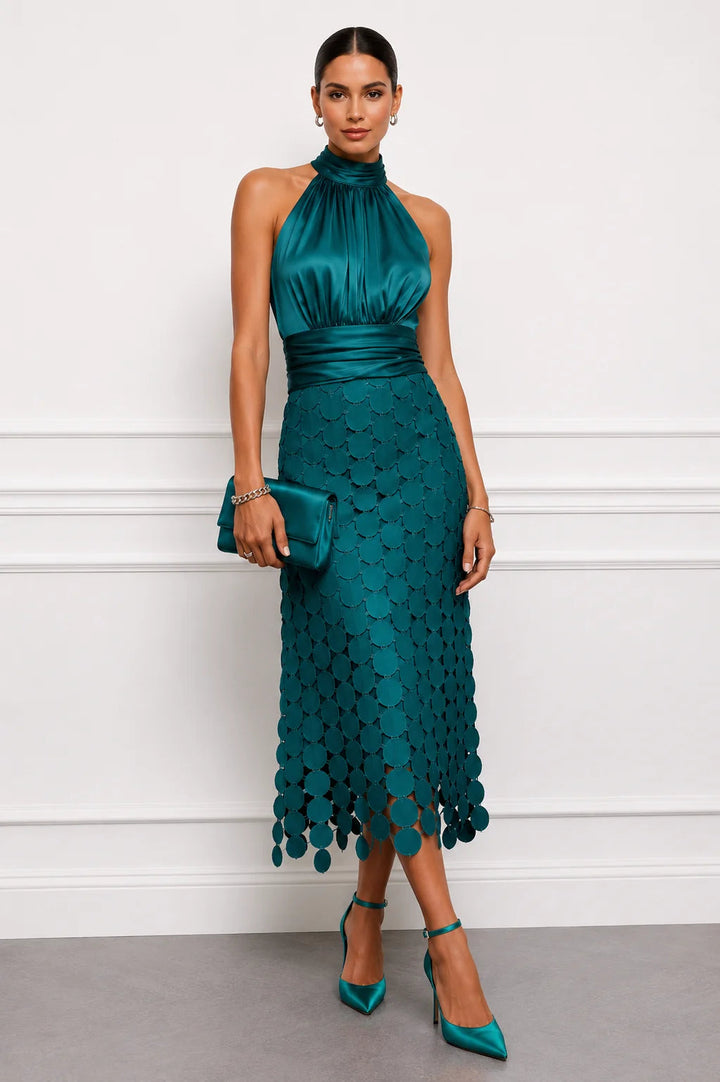 Eunice Halter Neck Midi Dress