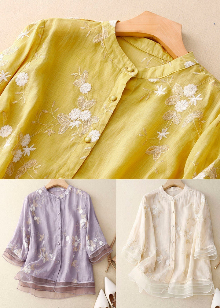 Kourtney | Chic Blouse with Floral Accents