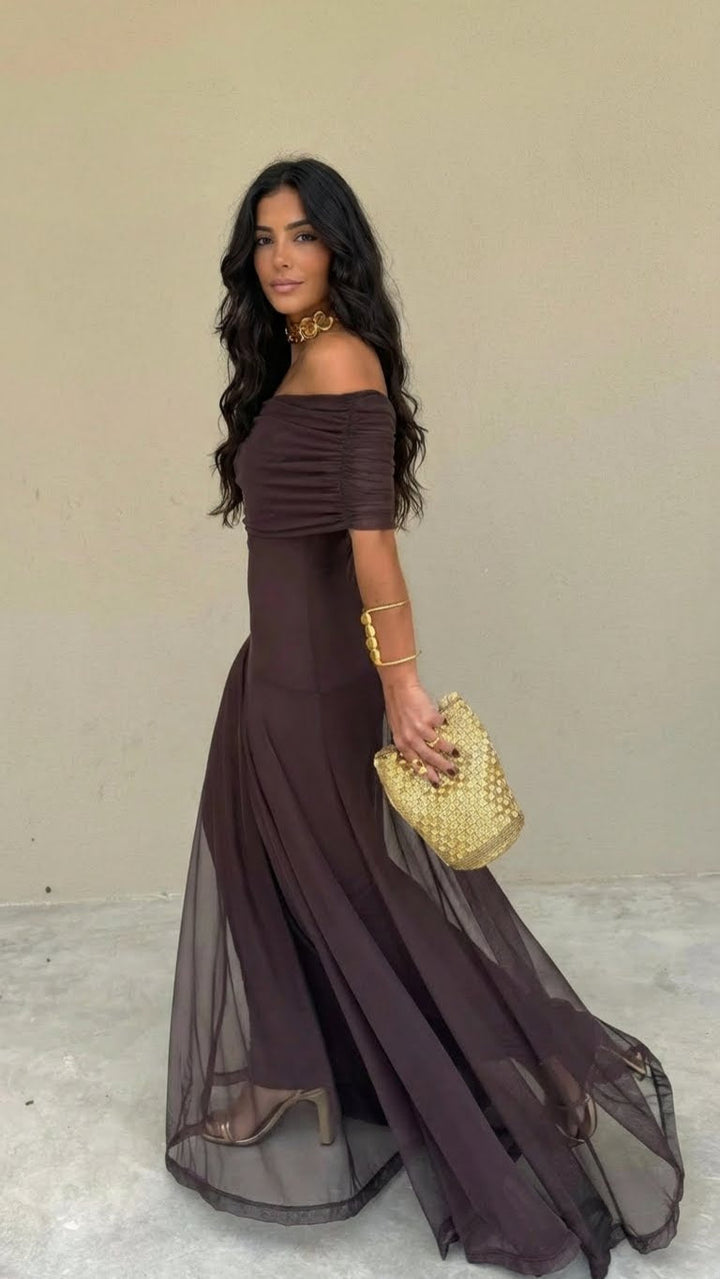 Zella Elegant Off-Shoulder Dress