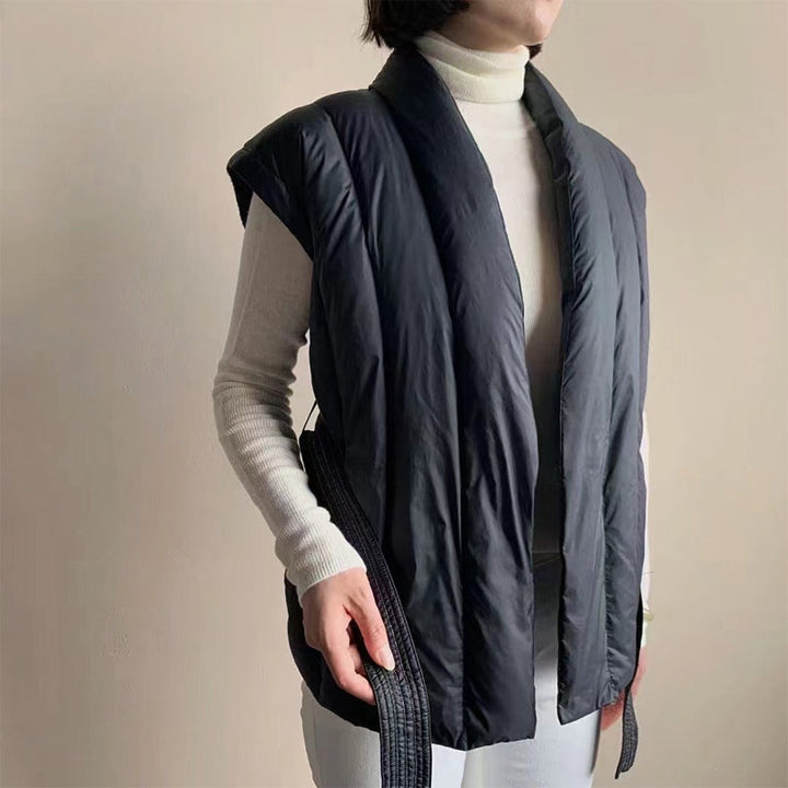 Cherry Soft Belted Wrap Puffer Vest