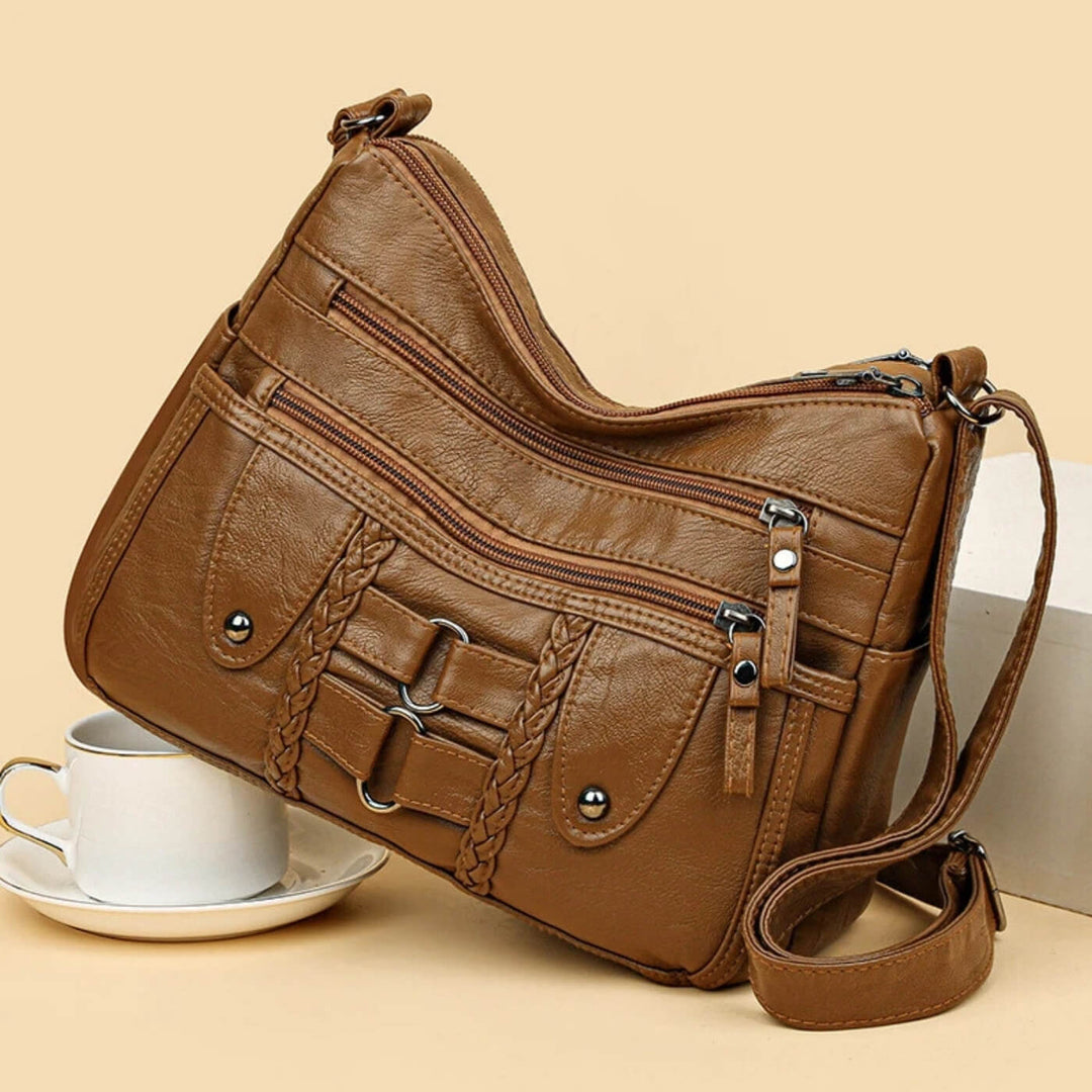 Monica Braided Multi-Zip | Crossbody Bag