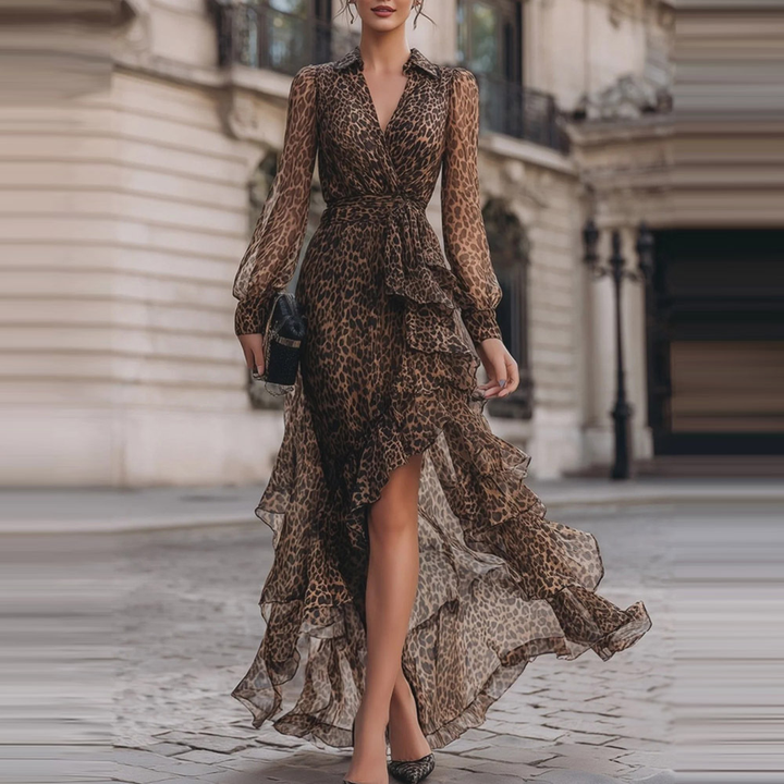 Harriet Leopard Lace Maxi Dress