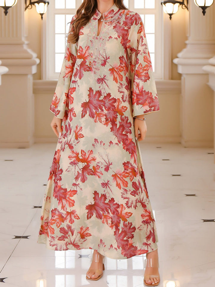 Paloma Maple Leaf Print Maxi Dress