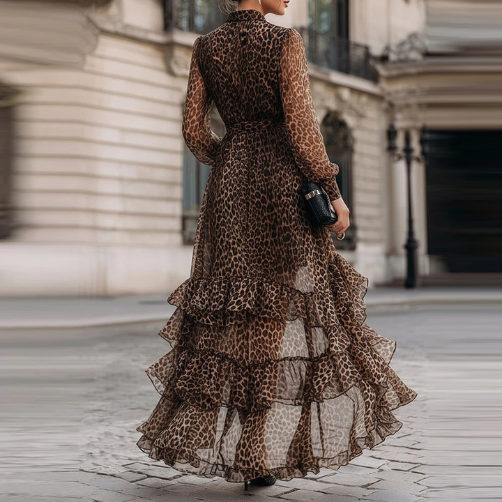 Harriet Leopard Lace Maxi Dress