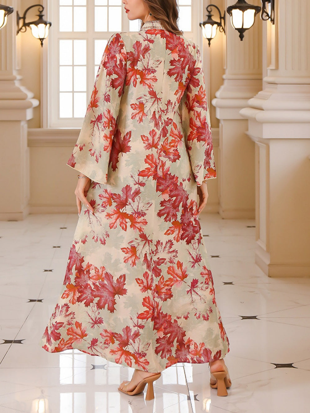 Paloma Maple Leaf Print Maxi Dress