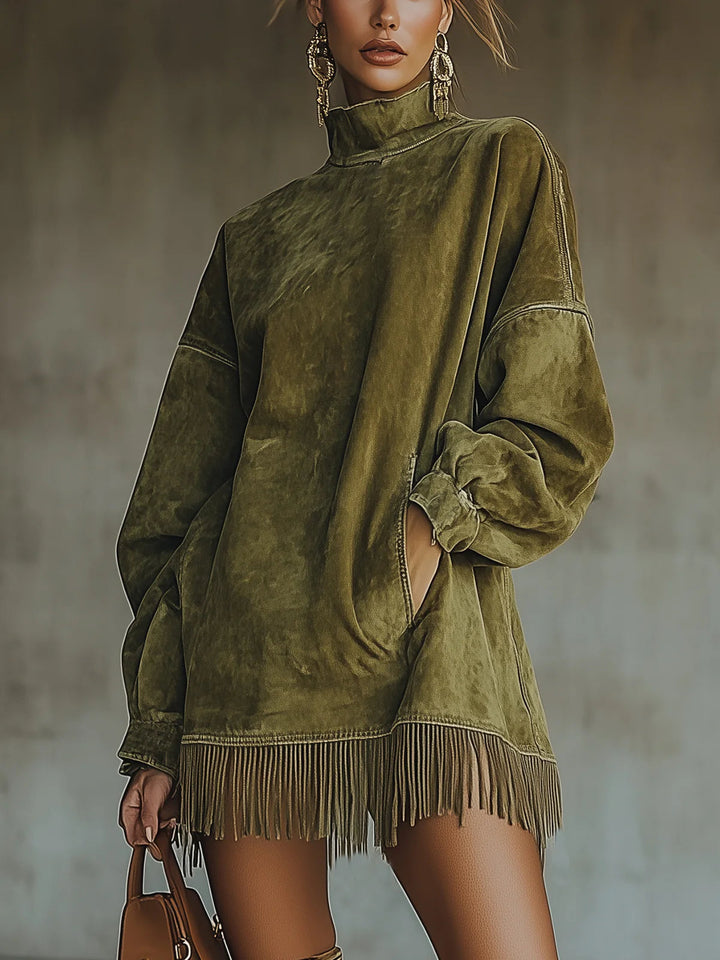 Natalia Suede Fringe Dress