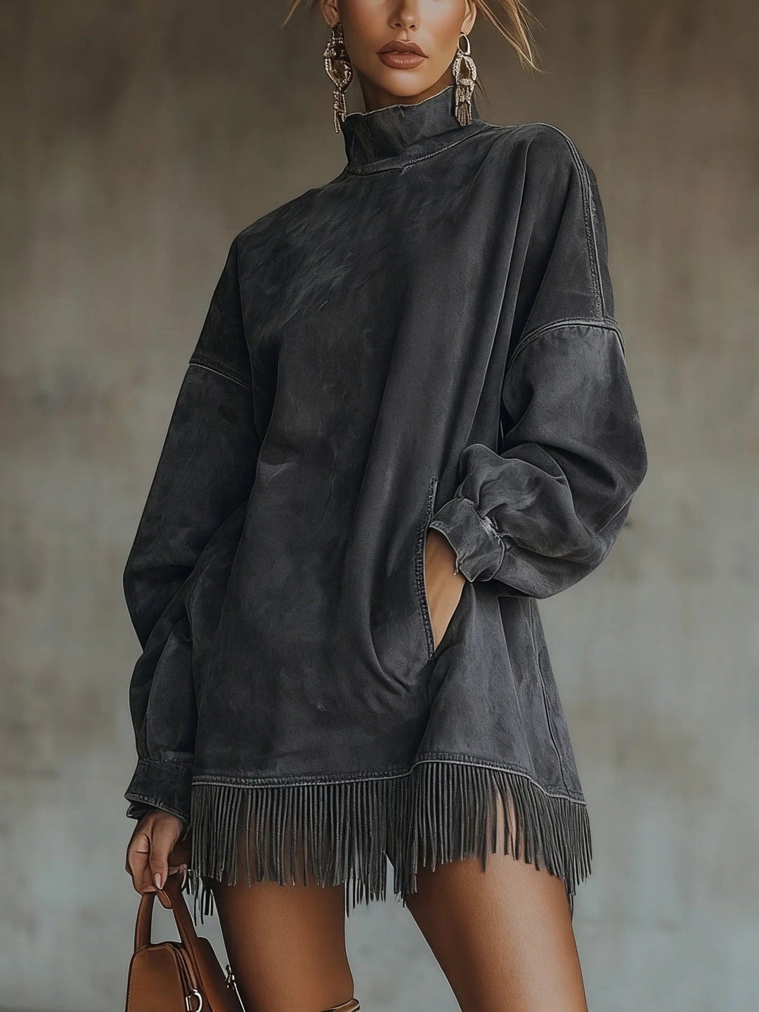 Natalia Suede Fringe Dress