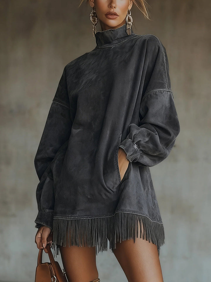 Natalia Suede Fringe Dress