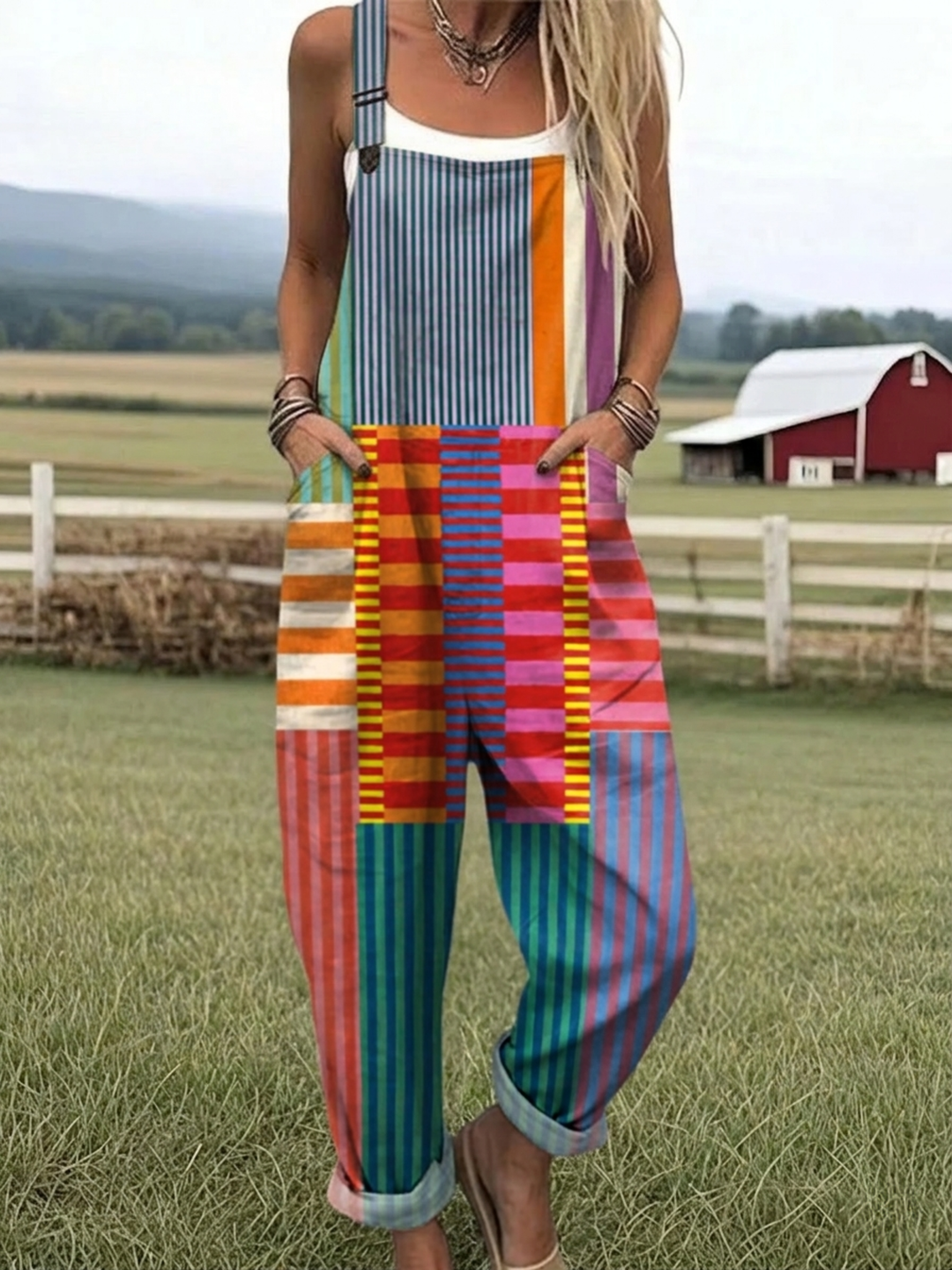 Sigrid - Rainbow Stripes Jumpsuit