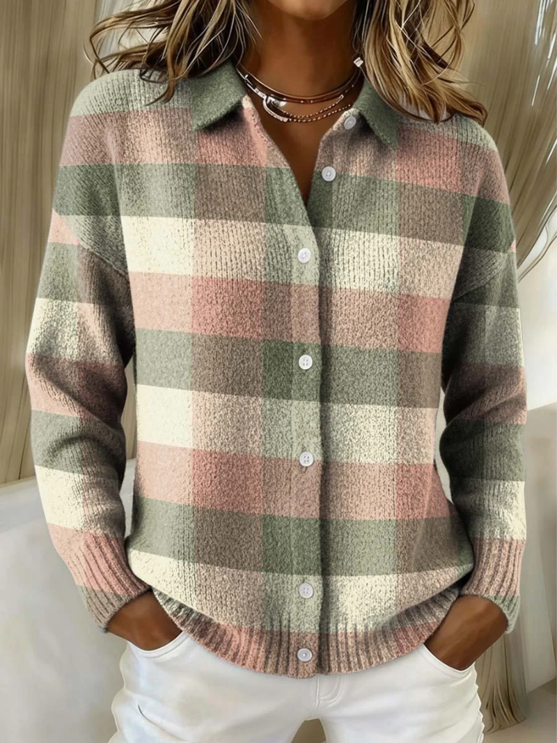 Tawney | Pastel Plaid Cardigan