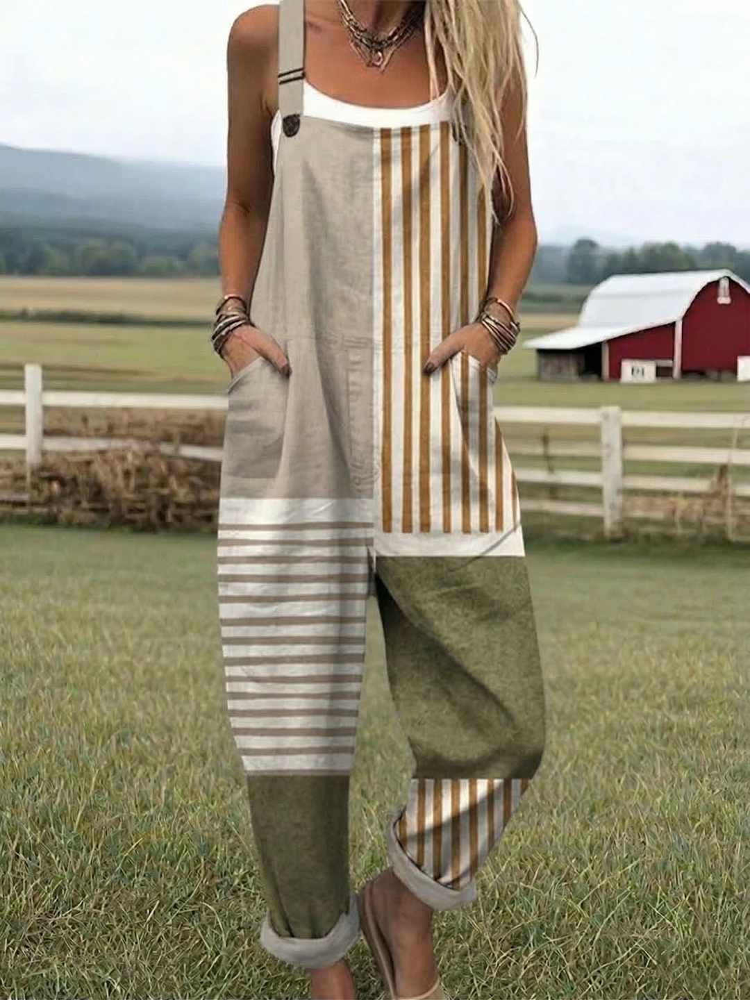 Frederikke - Striped Relaxed Jumpsuit
