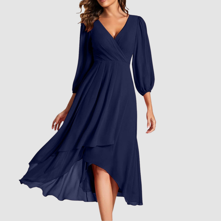 Mia Elegant V-neck Long Dress