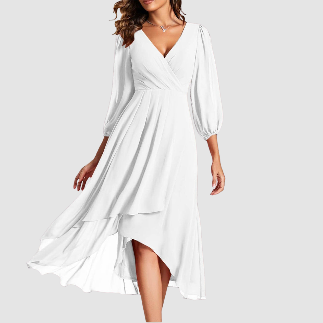 Mia Elegant V-neck Long Dress