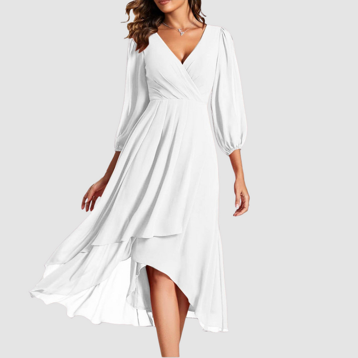 Mia Elegant V-neck Long Dress
