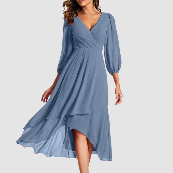 Mia Elegant V-neck Long Dress