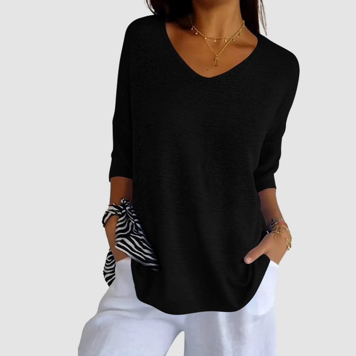 Camille Knit V-Neck Top