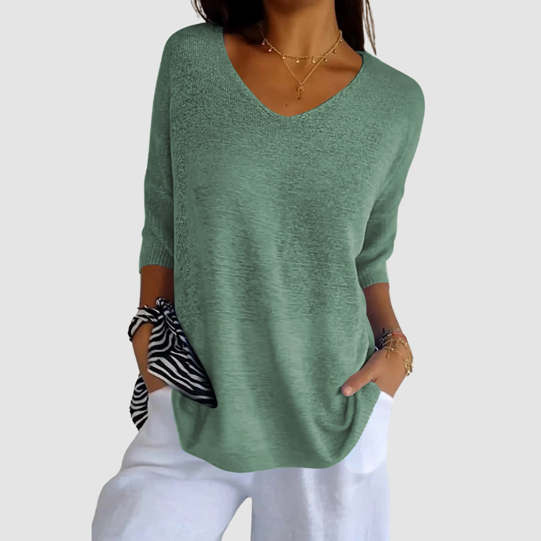 Camille Knit V-Neck Top