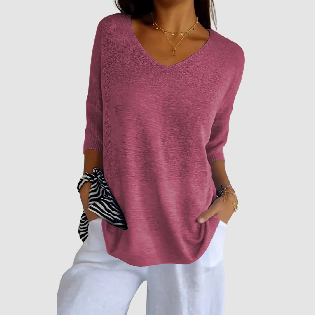 Camille Knit V-Neck Top