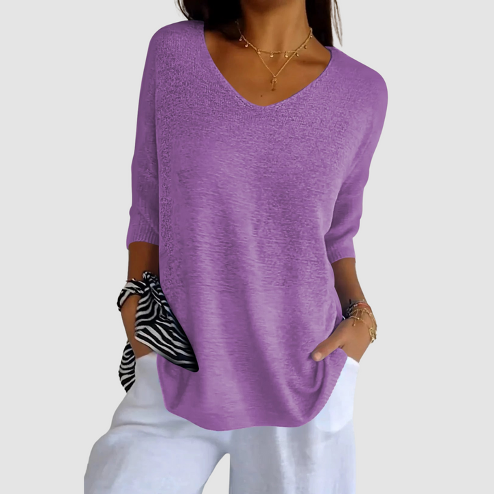 Camille Knit V-Neck Top