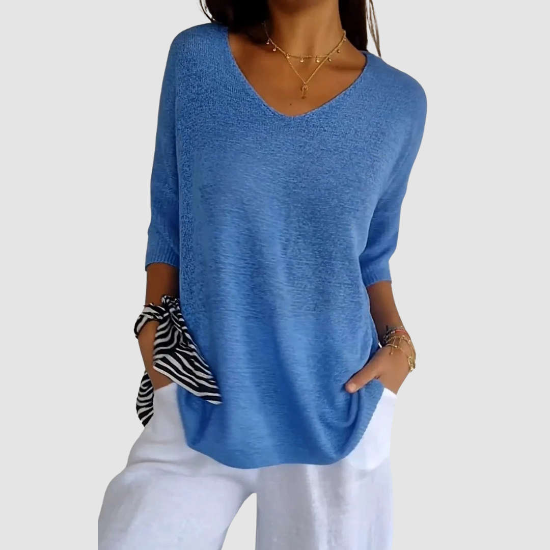 Camille Knit V-Neck Top