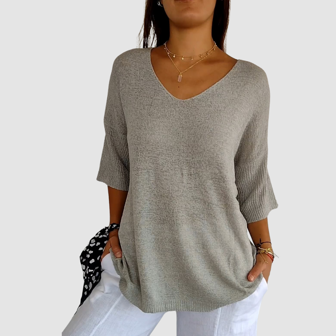 Camille Knit V-Neck Top
