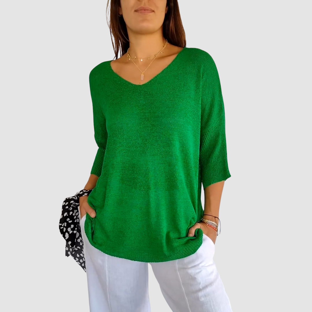 Camille Knit V-Neck Top