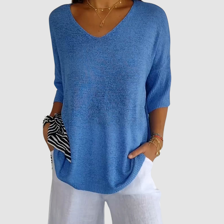 Camille Knit V-Neck Top