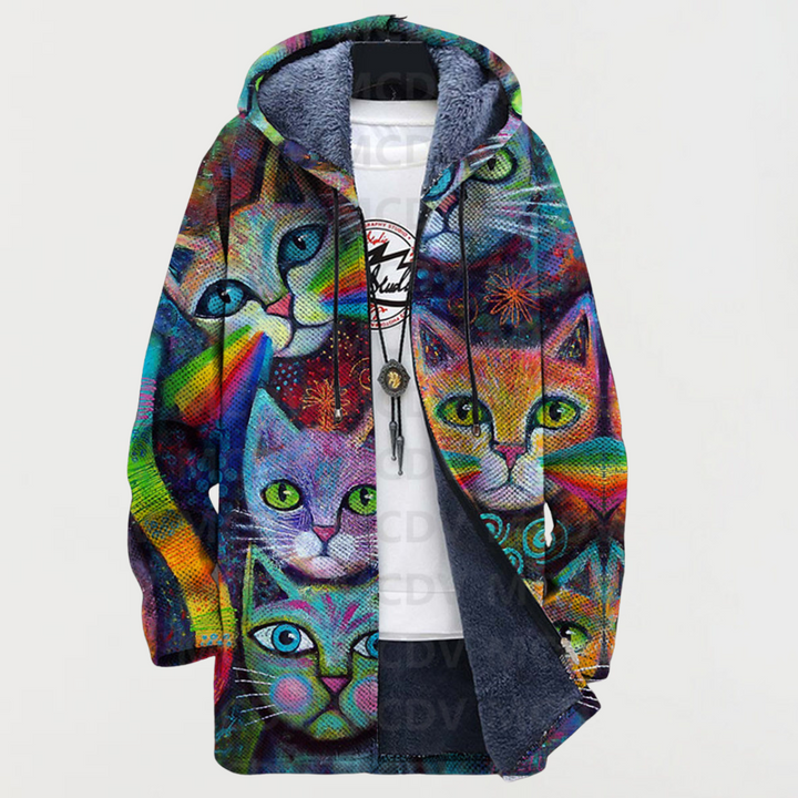 Cardigan with Rainbow Cat