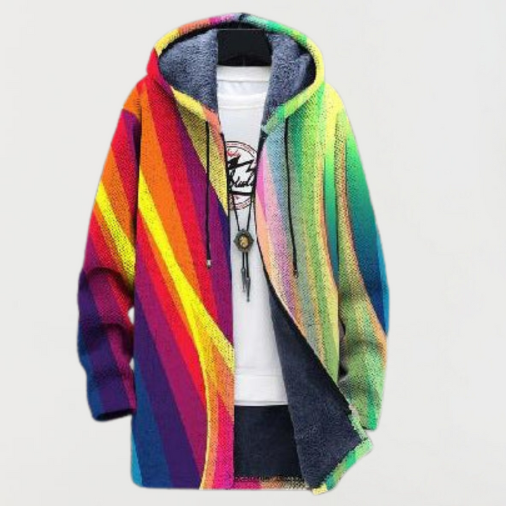 Cardigan with Rainbow Stripes