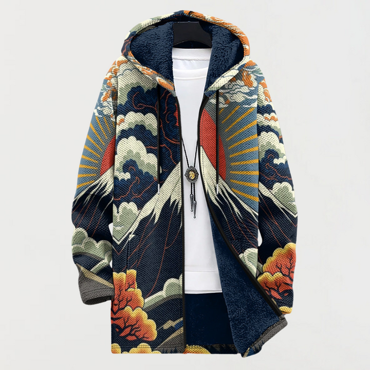 Cardigan with Sunrise Pattern