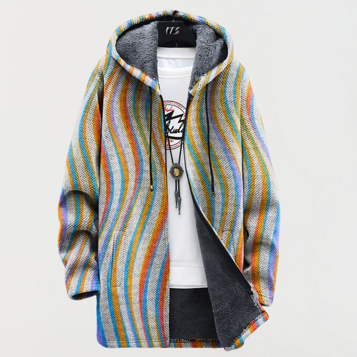Cardigan with Wavy Stripes