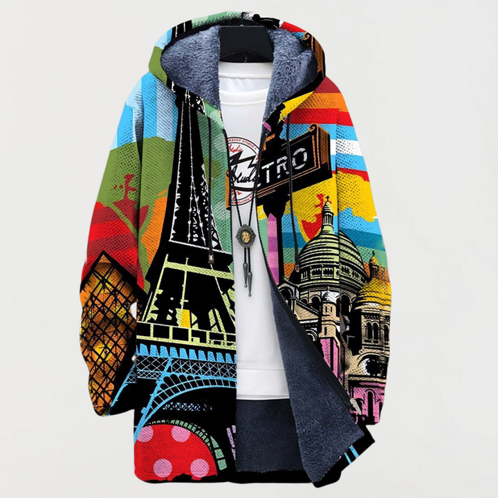 Cardigan with Urban Pattern