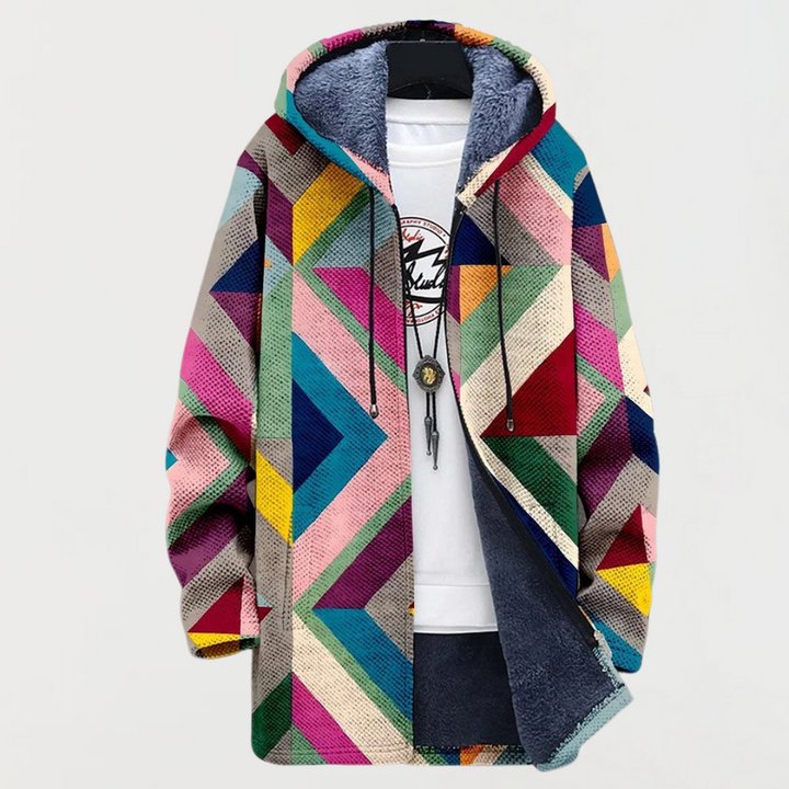 Cardigan with Geometric Pattern