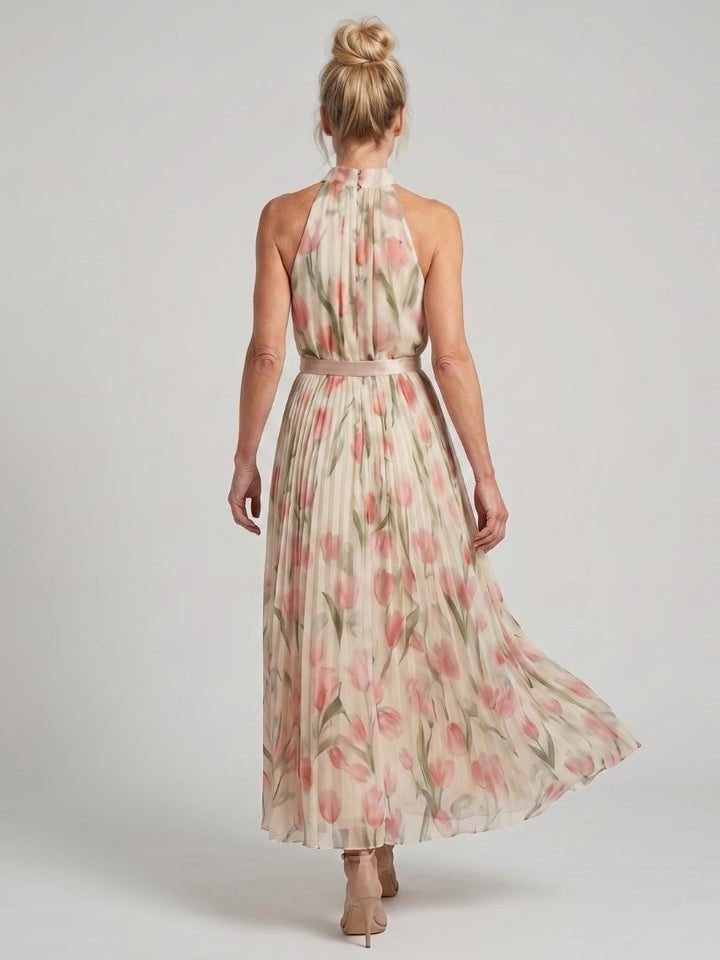 Aurelle Halter Neck Floral Midi Dress